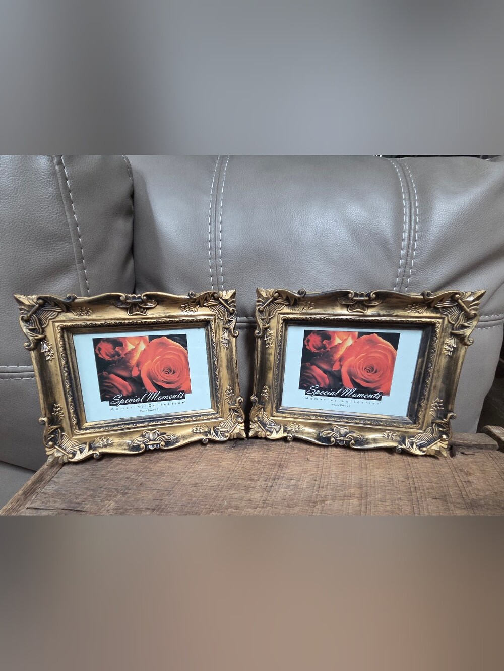 Set of 2 Special Moments Memories Collection Gold Ornate Frames Baroque Style 1S
